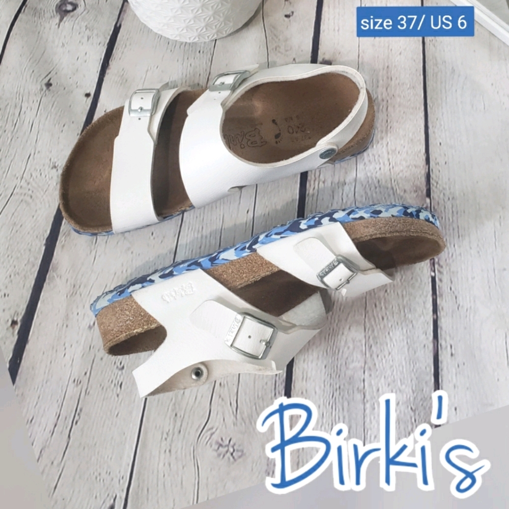 Birki's Birkenstock White Sandals size 37/6-6.5